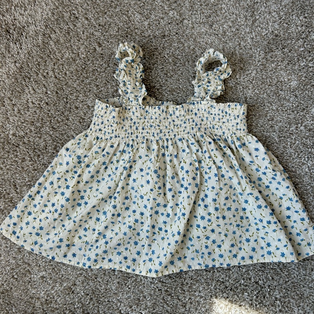 Zara Girls Floral Top with Ruffle Straps